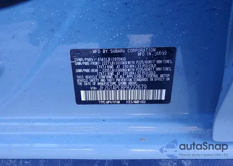 2023 Subaru Crosstrek Premium z USA, uszkodzony, nr VIN JF2GTAPC8PH222679